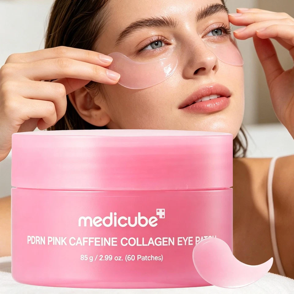 [medicube] PDRN Pink Caffeine Collagen Eye Patch for Night Care