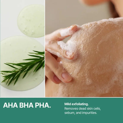 AHA BHA PHA 30 Days Miracle Acne Clear Body Cleanser  - Body Odor Control & Back Acne Treatment - Gentle Exfoliating Body Wash - Korean Skincare