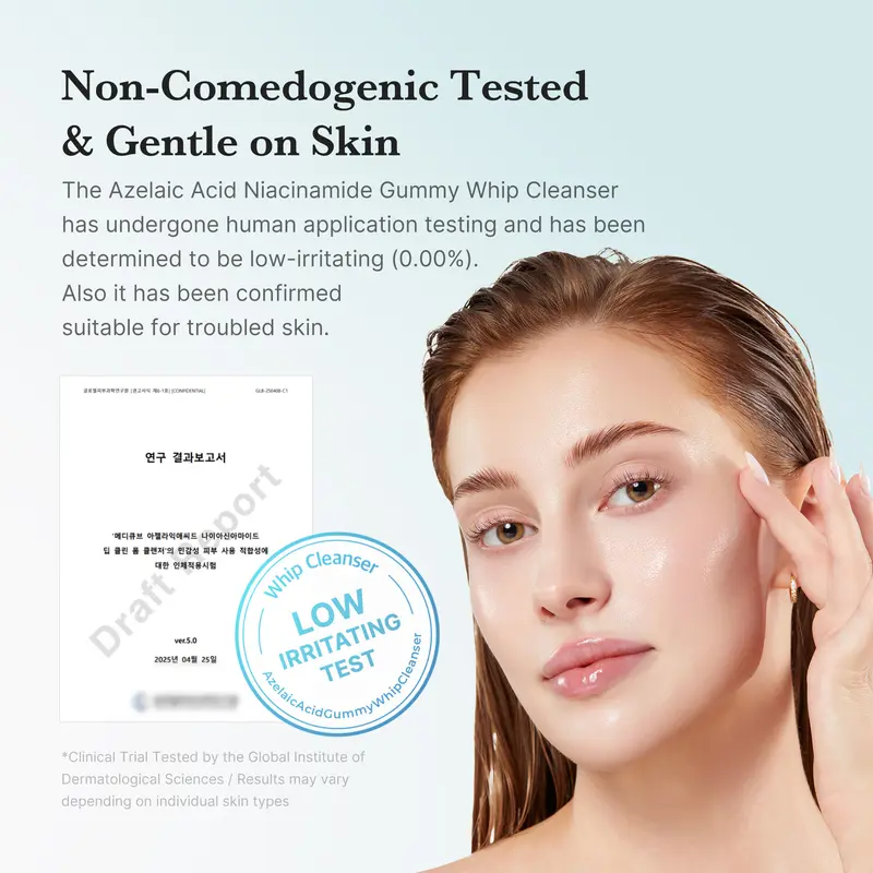 [NEW] Azelaic Acid Gummy Whip Cleanser | Cleansing Foam For Troubled Skin | Use After Spot Care &amp; Excess Sebum Control | Niacinamide, Glycerin | Soothing, Pore Cleansing Face Wash | Korean Skincare