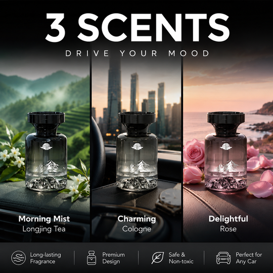 💞50K+ SOLD!🚗🌿110ml Long-Lasting Car Air Freshener – Natural plant extracts, eliminates smoke &amp; pet odours. Weeks of freshness. Mountain design. Breath easy! 💨✨