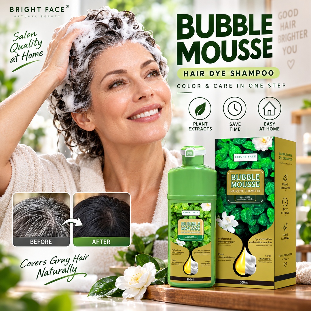 💈40% OFF NOW! Long-Lasting Plant-Based Foam Hair Dye, Bubble Mousse Hair Dye Shampoo, Easy At-Home Hair Color, Gentle Formula for Gray Hair Coverage
