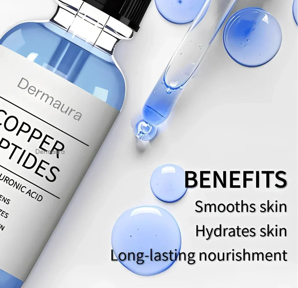 GHK-Cu Peptides Serum, Copper Peptides Serum for Face - Tightening, Repairing, Collagen Boosting - with Hyaluronic Acid - Fragrance-Free