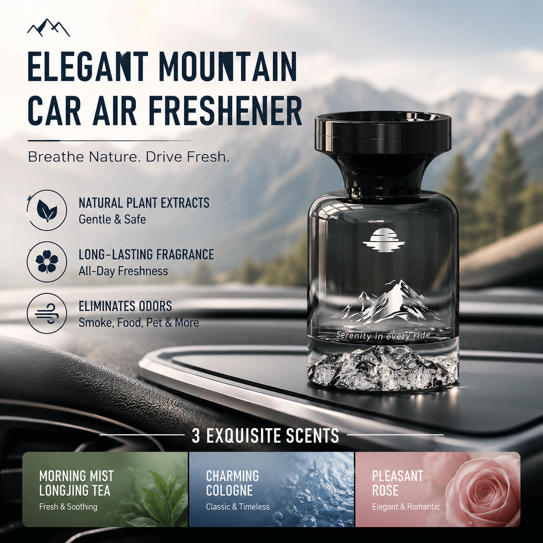 💞50K+ SOLD!🚗🌿110ml Long-Lasting Car Air Freshener – Natural plant extracts, eliminates smoke &amp; pet odours. Weeks of freshness. Mountain design. Breath easy! 💨✨