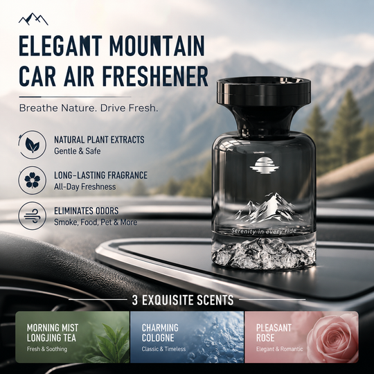 💞50K+ SOLD!🚗🌿110ml Long-Lasting Car Air Freshener – Natural plant extracts, eliminates smoke &amp; pet odours. Weeks of freshness. Mountain design. Breath easy! 💨✨