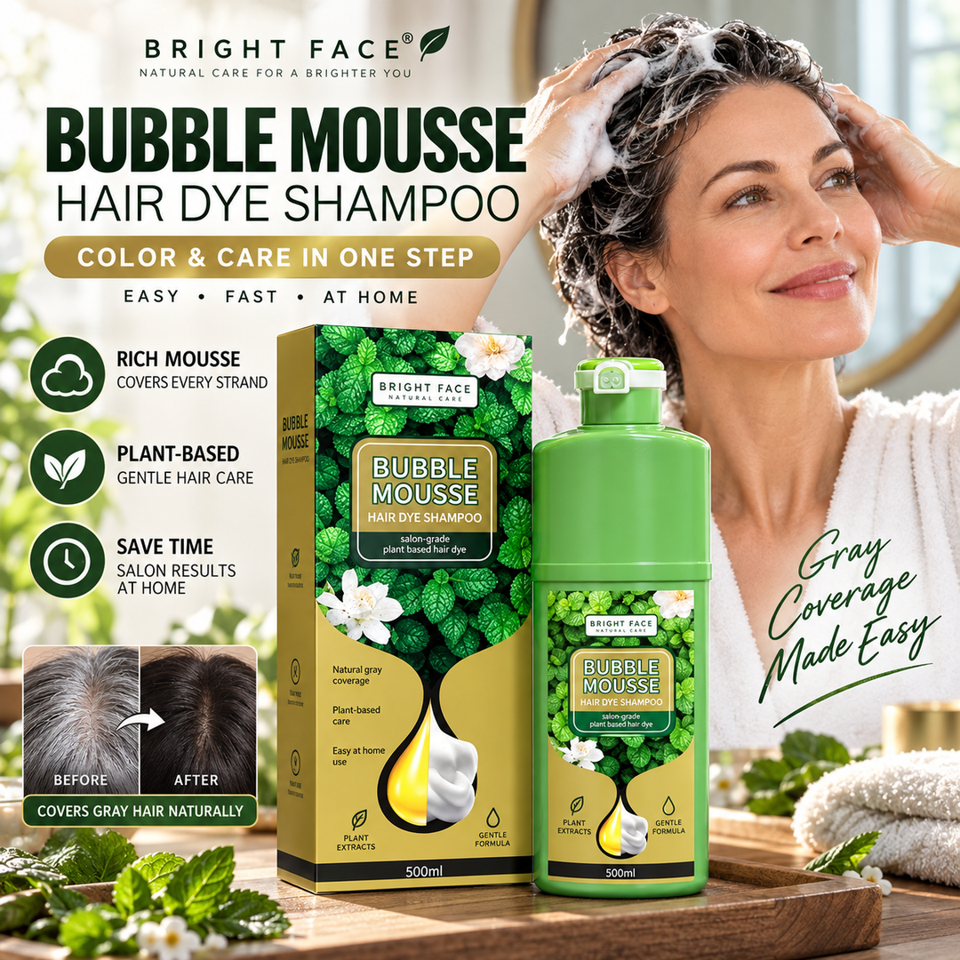 💈40% OFF NOW! Long-Lasting Plant-Based Foam Hair Dye, Bubble Mousse Hair Dye Shampoo, Easy At-Home Hair Color, Gentle Formula for Gray Hair Coverage