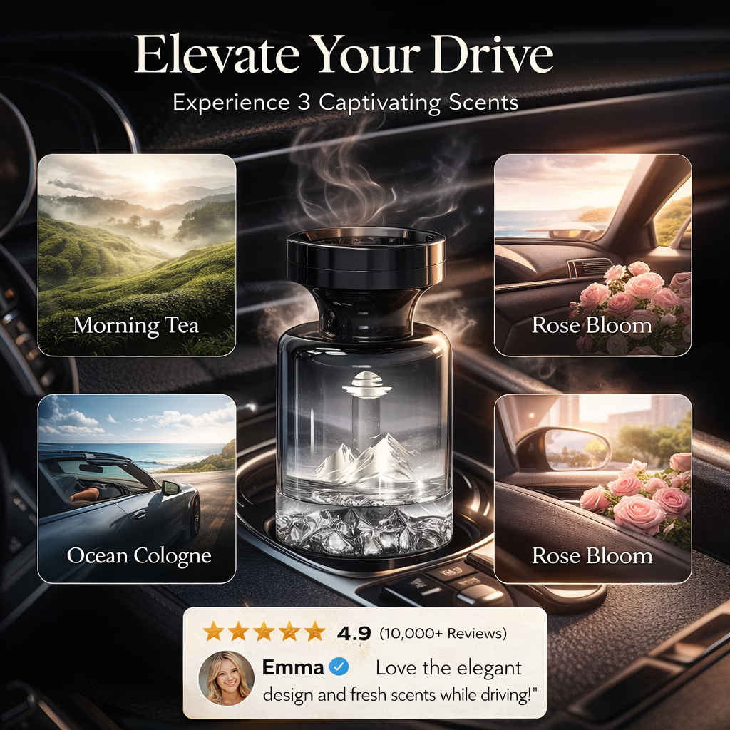 💞50K+ SOLD!🚗🌿110ml Long-Lasting Car Air Freshener – Natural plant extracts, eliminates smoke &amp; pet odours. Weeks of freshness. Mountain design. Breath easy! 💨✨