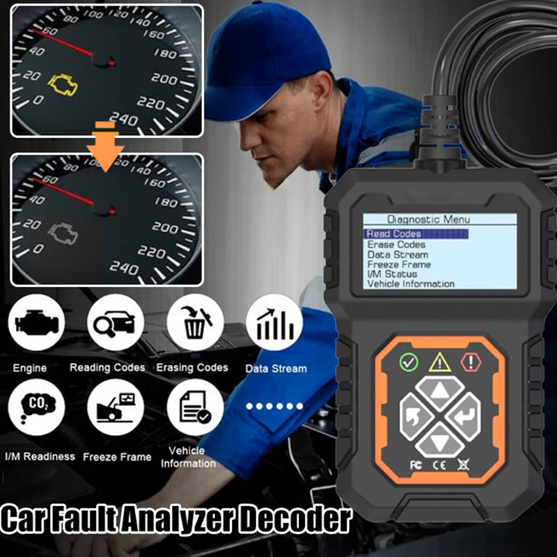 Professional OBD2 scanner – Full diagnostics, one-click reset & 8 languages! Compatible with all vehicles from 1996 onwards 📊💡