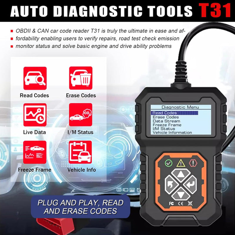 Professional OBD2 scanner – Full diagnostics, one-click reset & 8 languages! Compatible with all vehicles from 1996 onwards 📊💡