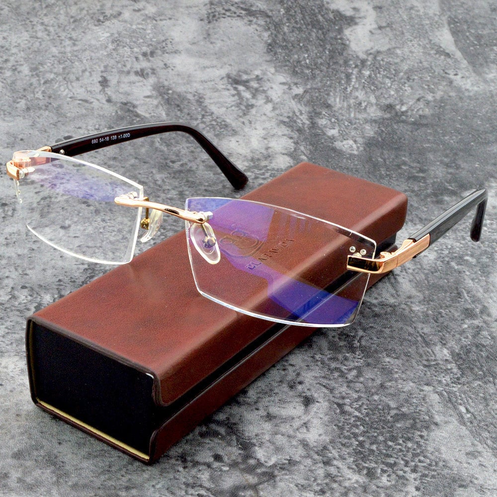 Crystal Clear Reading Glasses – Lightweight Frameless Design with Premium Diamond-Cut Finish