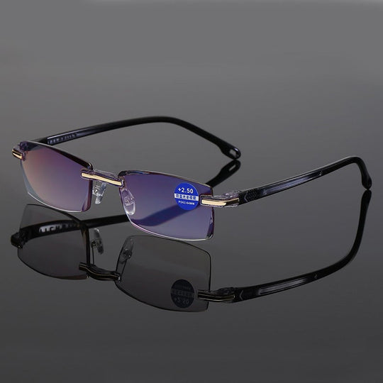 Crystal Clear Reading Glasses – Lightweight Frameless Design with Premium Diamond-Cut Finish
