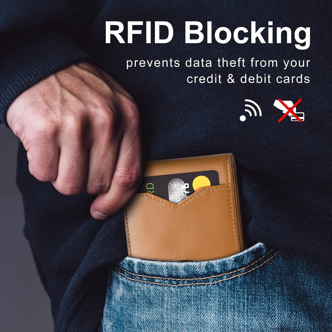 Limited-Time Discount!!🏆RFID-Blocking Leather and Carbon Fiber Credit Card Holder