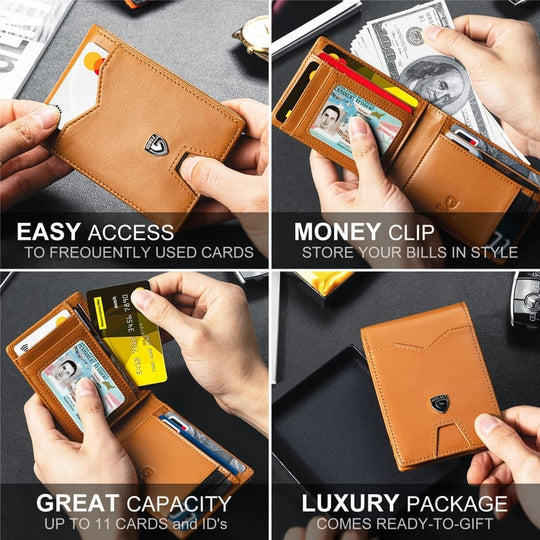 Limited-Time Discount!!🏆RFID-Blocking Leather and Carbon Fiber Credit Card Holder
