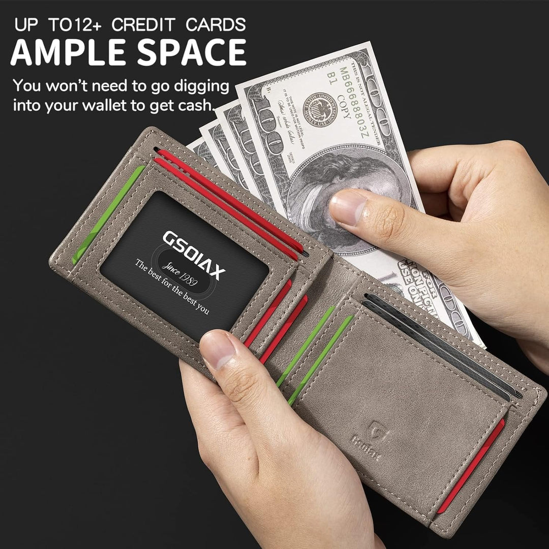 Limited-Time Discount!!🏆RFID-Blocking Leather and Carbon Fiber Credit Card Holder