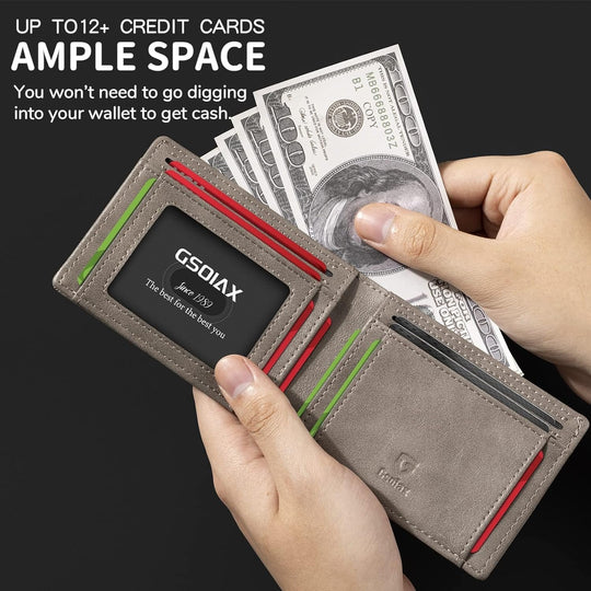 Limited-Time Discount!!🏆RFID-Blocking Leather and Carbon Fiber Credit Card Holder
