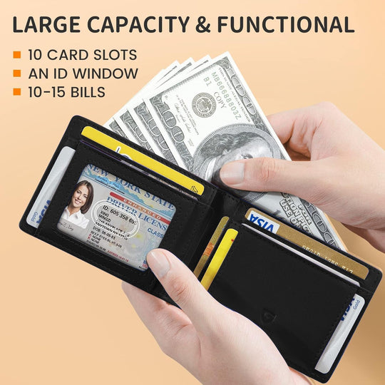 Limited-Time Discount!!🏆RFID-Blocking Leather and Carbon Fiber Credit Card Holder