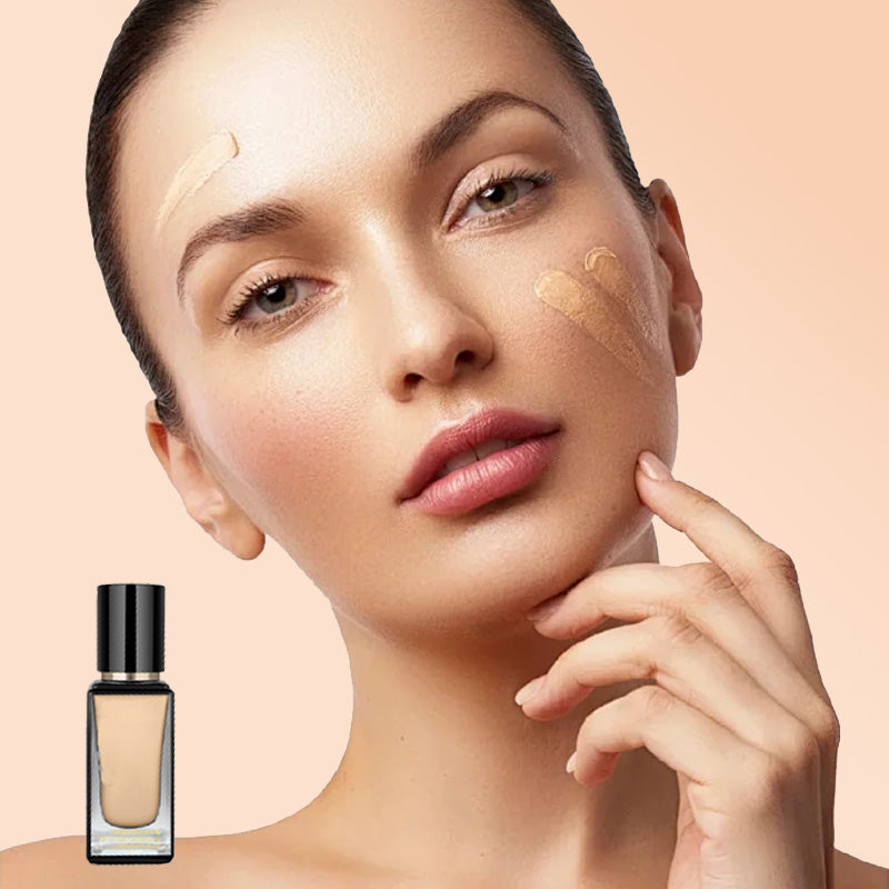 Long-Lasting Light Liquid Foundation with Powder Puff