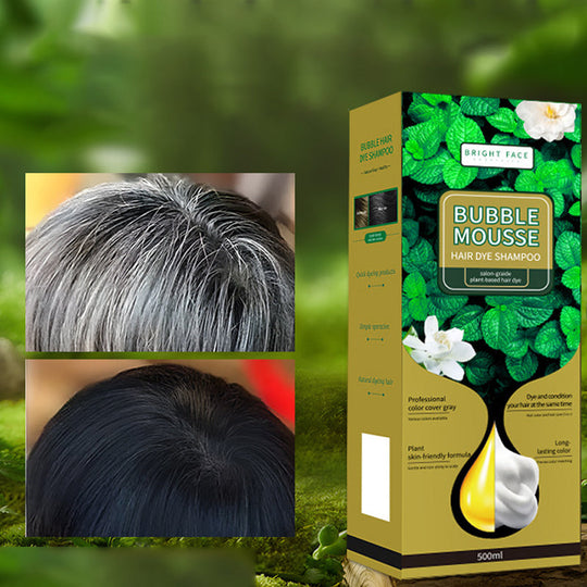 💈40% OFF NOW! Long-Lasting Plant-Based Foam Hair Dye, Bubble Mousse Hair Dye Shampoo, Easy At-Home Hair Color, Gentle Formula for Gray Hair Coverage