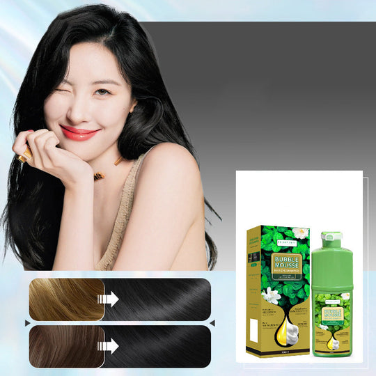 💈40% OFF NOW! Long-Lasting Plant-Based Foam Hair Dye, Bubble Mousse Hair Dye Shampoo, Easy At-Home Hair Color, Gentle Formula for Gray Hair Coverage