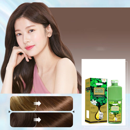 💈40% OFF NOW! Long-Lasting Plant-Based Foam Hair Dye, Bubble Mousse Hair Dye Shampoo, Easy At-Home Hair Color, Gentle Formula for Gray Hair Coverage