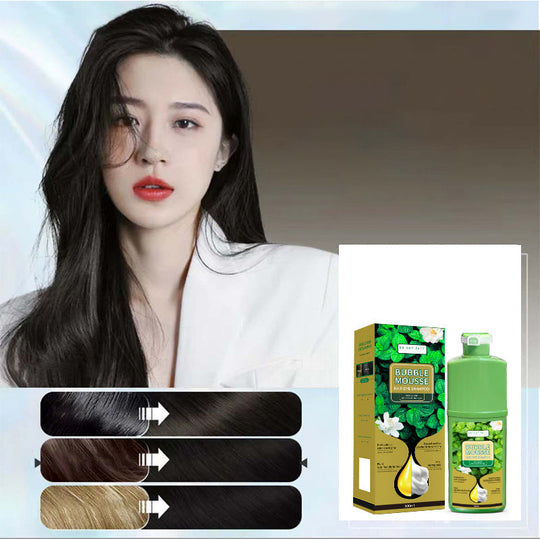 💈40% OFF NOW! Long-Lasting Plant-Based Foam Hair Dye, Bubble Mousse Hair Dye Shampoo, Easy At-Home Hair Color, Gentle Formula for Gray Hair Coverage