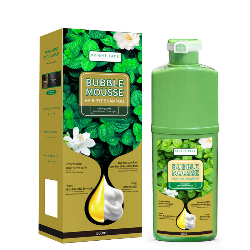 💈40% OFF NOW! Long-Lasting Plant-Based Foam Hair Dye, Bubble Mousse Hair Dye Shampoo, Easy At-Home Hair Color, Gentle Formula for Gray Hair Coverage