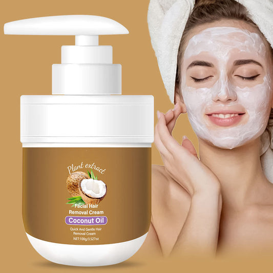 🎁 Buy 2, Get 1 FREE! 🥥✨Coconut facial hair removal cream – Gentle & effective（Suitable for full-body use）