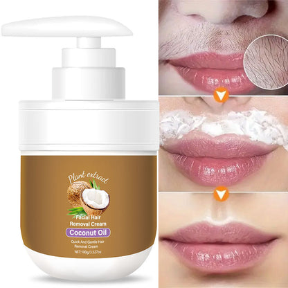 🎁 Buy 2, Get 1 FREE! 🥥✨Coconut facial hair removal cream – Gentle & effective（Suitable for full-body use）