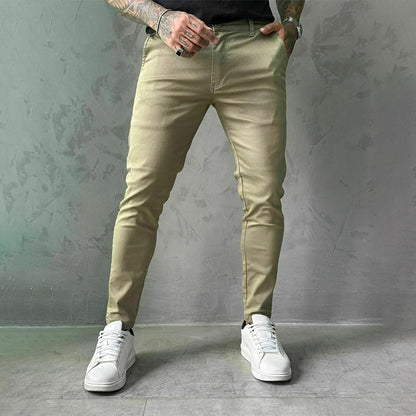 🖤Černý pátek: sleva 50 %🖤Pánské ležérní jednobarevné kalhoty slim-fit