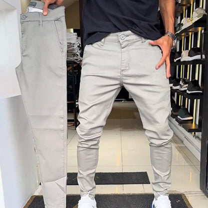 🖤Černý pátek: sleva 50 %🖤Pánské ležérní jednobarevné kalhoty slim-fit