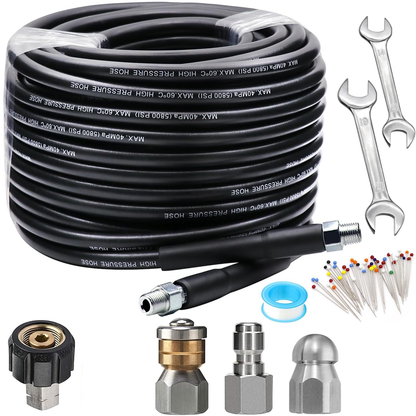 💦 69% OFF INSTANT! 🚿 5800PSI Sewer Jetter Kit - High-Pressure Nozzle & Hose for Clogged Drains/Pipes, Compatible with Most Pressure Washers 🔧📦