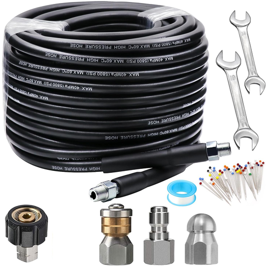 💦 69% OFF INSTANT! 🚿 5800PSI Sewer Jetter Kit - High-Pressure Nozzle &amp; Hose for Clogged Drains/Pipes, Compatible with Most Pressure Washers 🔧📦