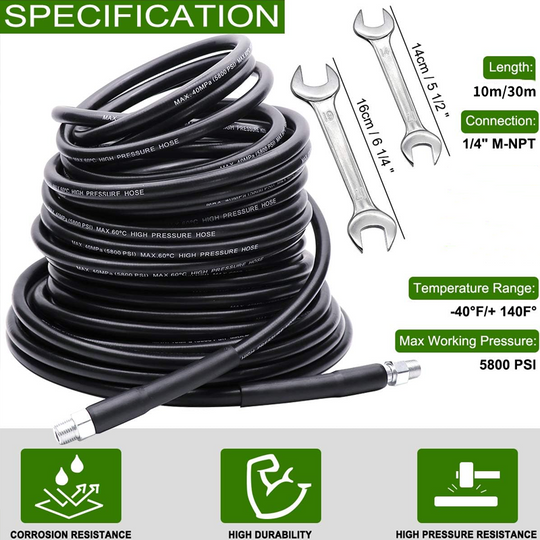 💦 69% OFF INSTANT! 🚿 5800PSI Sewer Jetter Kit - High-Pressure Nozzle &amp; Hose for Clogged Drains/Pipes, Compatible with Most Pressure Washers 🔧📦