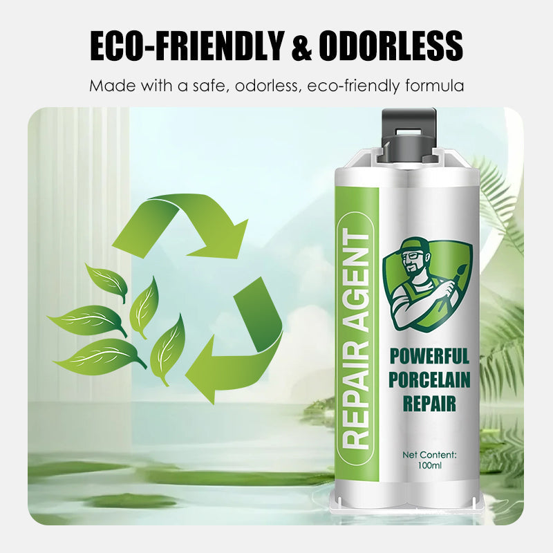 Kraftfuldt dobbeltrørs reparationssæt til porcelæn