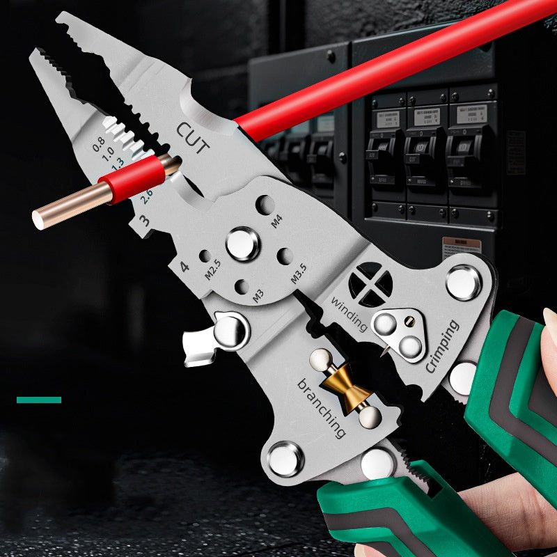 Multifunktions foldbar wirestripper med spændingstester