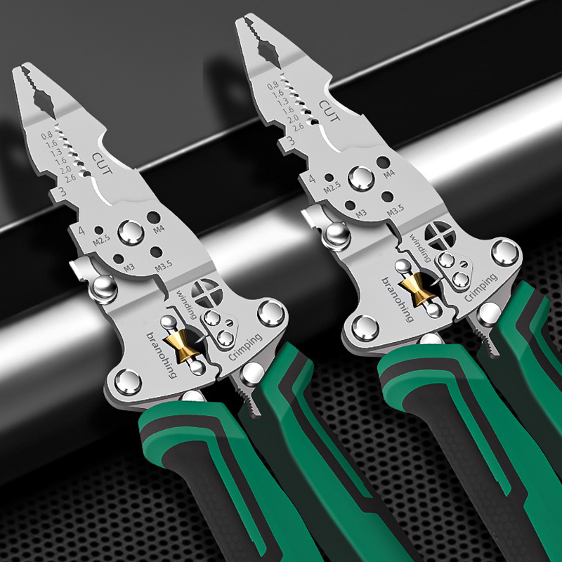 Multifunktions foldbar wirestripper med spændingstester