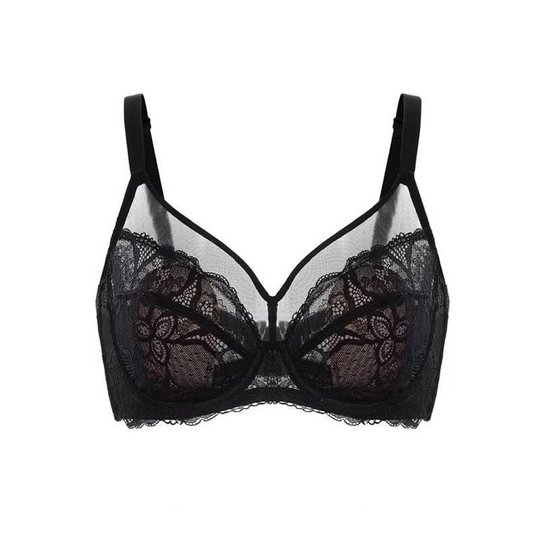 💞50K+ SOLD!👙HSIA Enchante Floral Lace Plus Size Underwire Unlined Unpadded Minimizer Full Coverage Bra Women&
