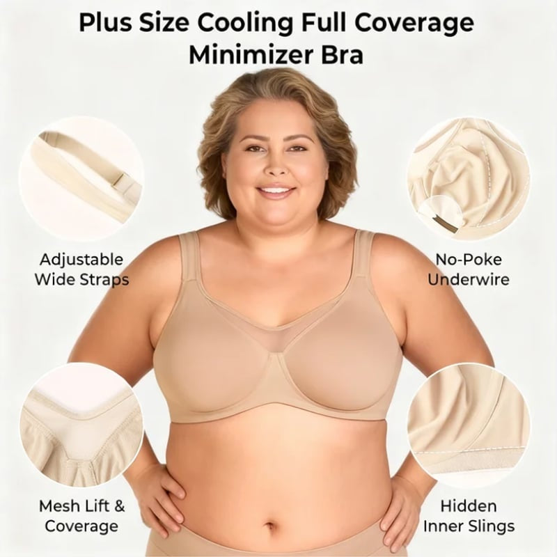 🏆 Last Day Special Price £7.99💐Women's Elegant Sheer Full Coverage Plus Size Bra