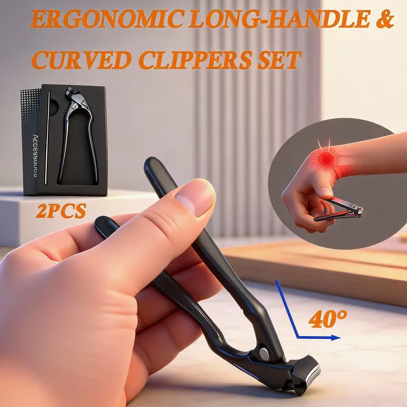 💅Stainless Steel Nail Clipper with Curved Precision Blades – Effortless for Thick Nails &amp; Seniors! ✂️✨