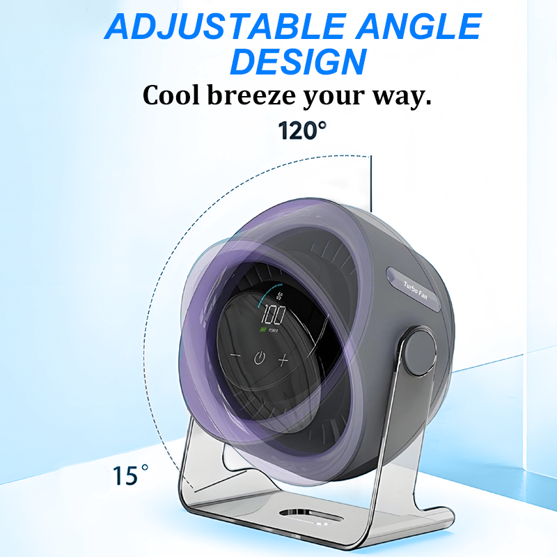 [Heatwave Essential] Desk Fan with LED Display USB Powered Portable 100 Speeds 120&