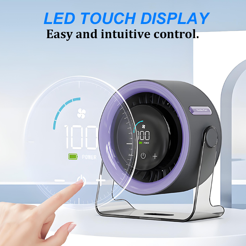 [Heatwave Essential] Desk Fan with LED Display USB Powered Portable 100 Speeds 120&