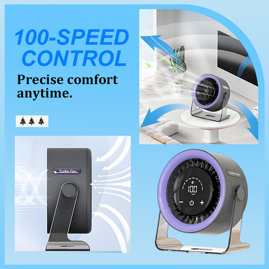 [Heatwave Essential] Desk Fan with LED Display USB Powered Portable 100 Speeds 120&