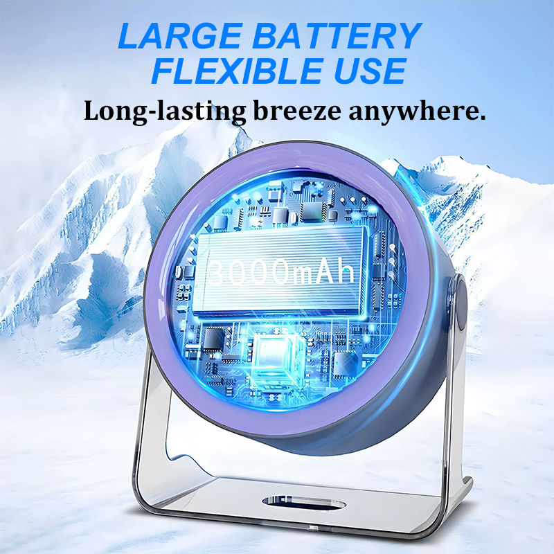 [Heatwave Essential] Desk Fan with LED Display USB Powered Portable 100 Speeds 120&