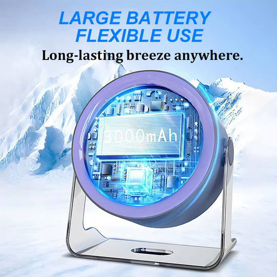 [Heatwave Essential] Desk Fan with LED Display USB Powered Portable 100 Speeds 120&