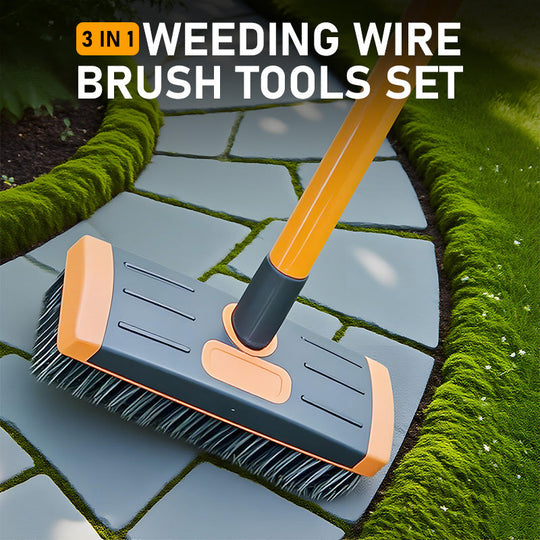 🧹 3-in-1 Weeding Wire Brush Tools Set –Perfect for Patios, Driveways &amp; Garden Paths 🏡