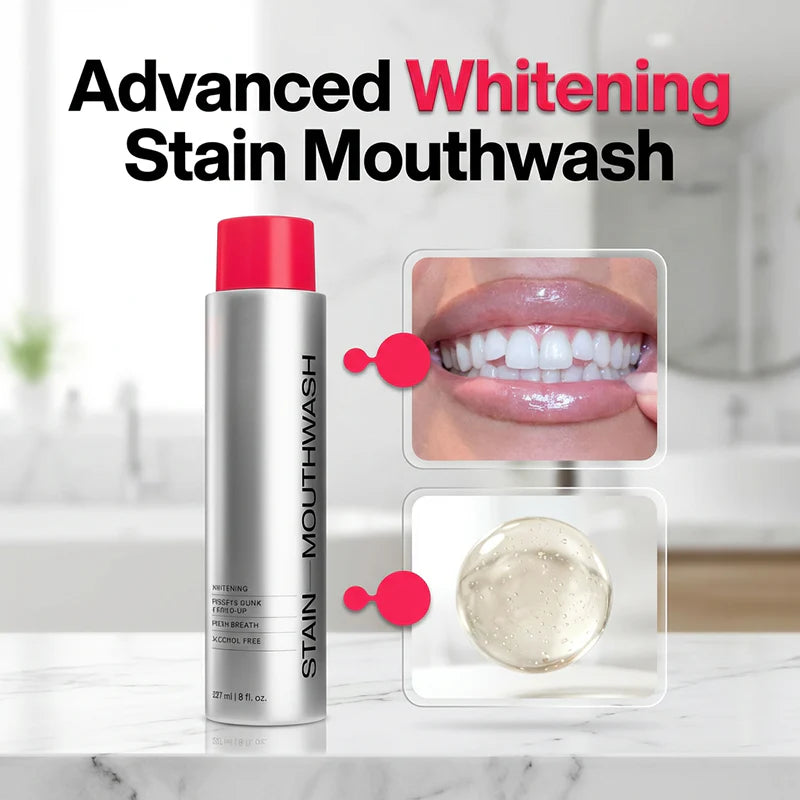🔥2026 SALE -Advanced Stain-Lifting Whitening Mouthwash: Visible Debris Removal & Fresh Breath
