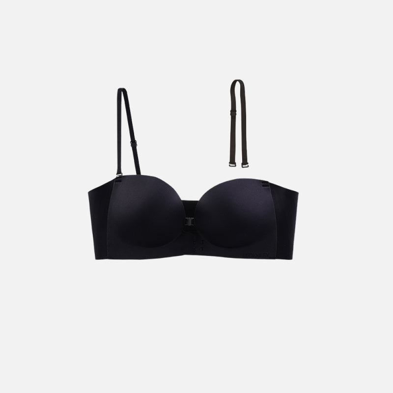 LUCKMEEY Womens Strapless Front Closure Bra Push Up Lift Bra Padded Add Cup