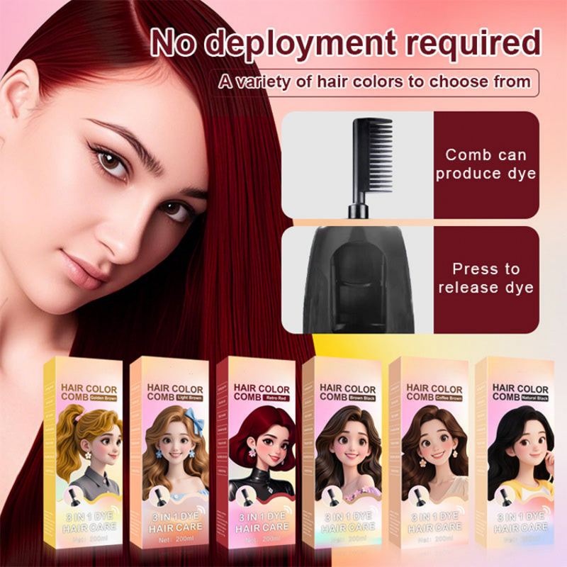 🔥Last Day Sale 40% OFF!🎉3-in-1 Hair Dye Comb