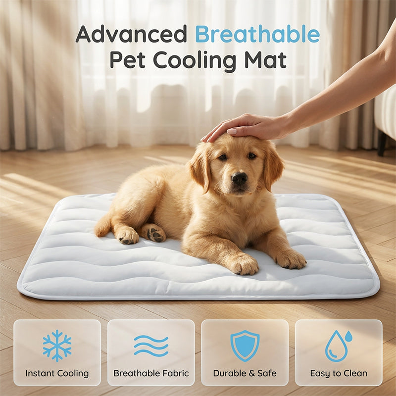 ❄️Summer Blowout! ❄️40% OFF 🧊PawDew™ for Dogs &amp; Cats – Vet-Approved Ice-Silk Cooling Pad ❄️ | Q-MAX >0.4 | Washable 🧼, Non-Slip 🛟 | Perfect for Large Breeds &amp; UK Summers ☀️🇬🇧