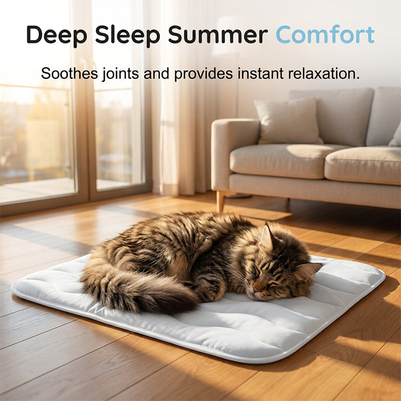 ❄️Summer Blowout! ❄️40% OFF 🧊PawDew™ for Dogs &amp; Cats – Vet-Approved Ice-Silk Cooling Pad ❄️ | Q-MAX >0.4 | Washable 🧼, Non-Slip 🛟 | Perfect for Large Breeds &amp; UK Summers ☀️🇬🇧