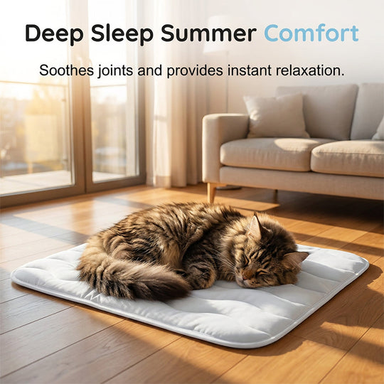 ❄️Summer Blowout! ❄️40% OFF 🧊PawDew™ for Dogs &amp; Cats – Vet-Approved Ice-Silk Cooling Pad ❄️ | Q-MAX >0.4 | Washable 🧼, Non-Slip 🛟 | Perfect for Large Breeds &amp; UK Summers ☀️🇬🇧